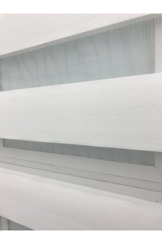 KALIN DOKUMA BEYAZ ZEBRA PERDE - 4