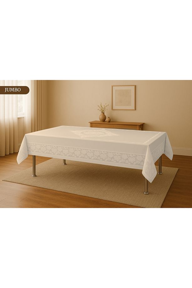 Jumbo Vintage Desen Dertsiz Kumaş Stone Yemek Masası Örtüsü - 1