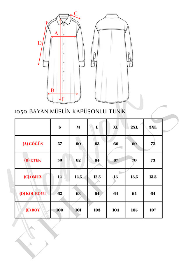 MÜSLİN KAPÜŞONLU TUNİK - 6