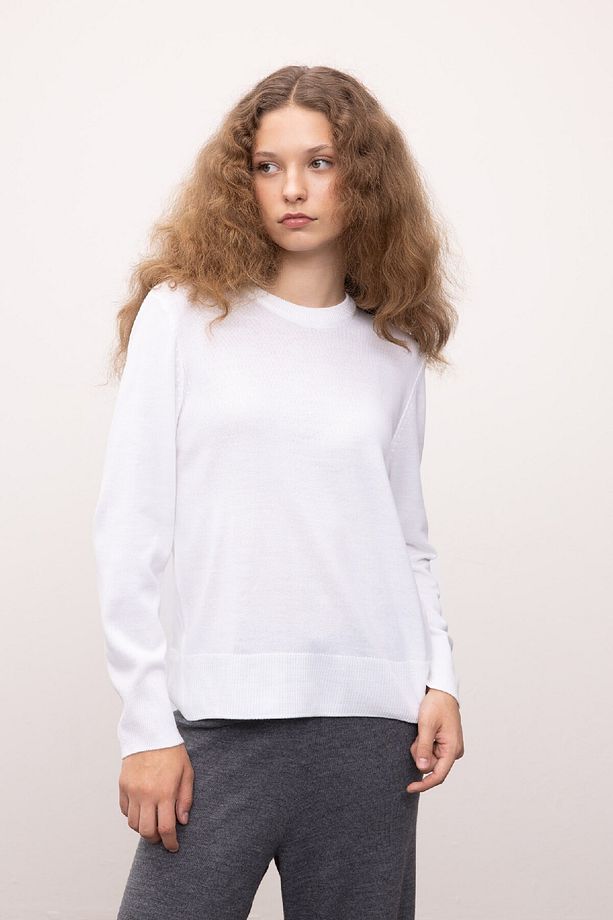 Regular Fit Yumuşak Dokulu Bisiklet Yaka Basic Düz Triko Kazak C0058ax24wn - 3