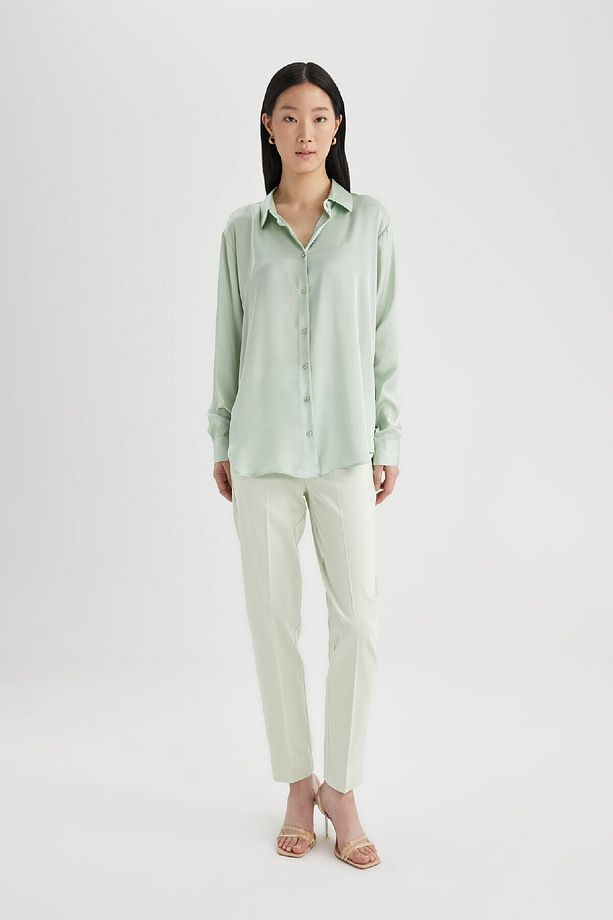 Regular Fit Saten Uzun Kollu Gömlek Z2989az24sp - 2