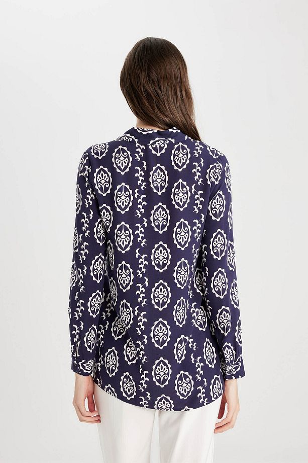 Loose Fit Gömlek Yaka Uzun Kollu Tunik T0609az24sp - 6