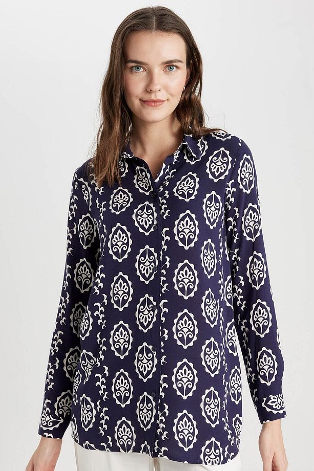 Loose Fit Gömlek Yaka Uzun Kollu Tunik T0609az24sp - 1