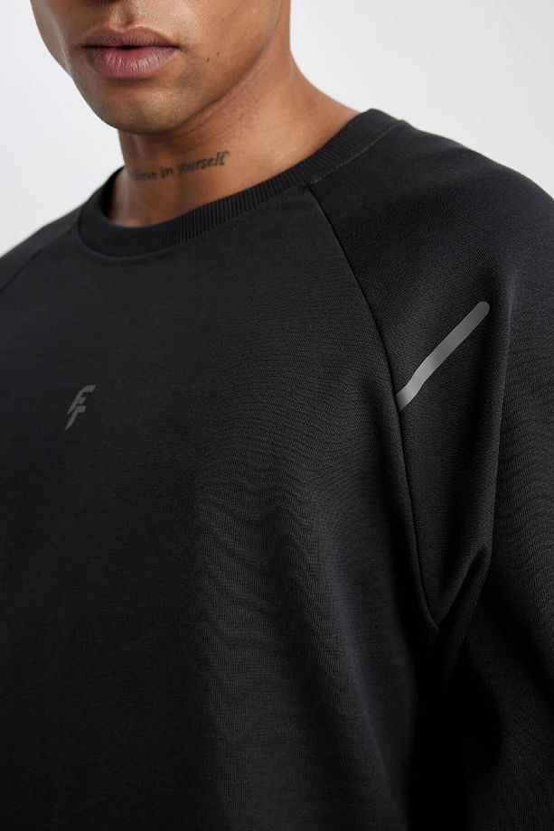DeFactoFit Standart Fit Bisiklet Yaka Skuba Dalgıç Kumaş Sporcu Sweatshirt C2311AX24SP - 8