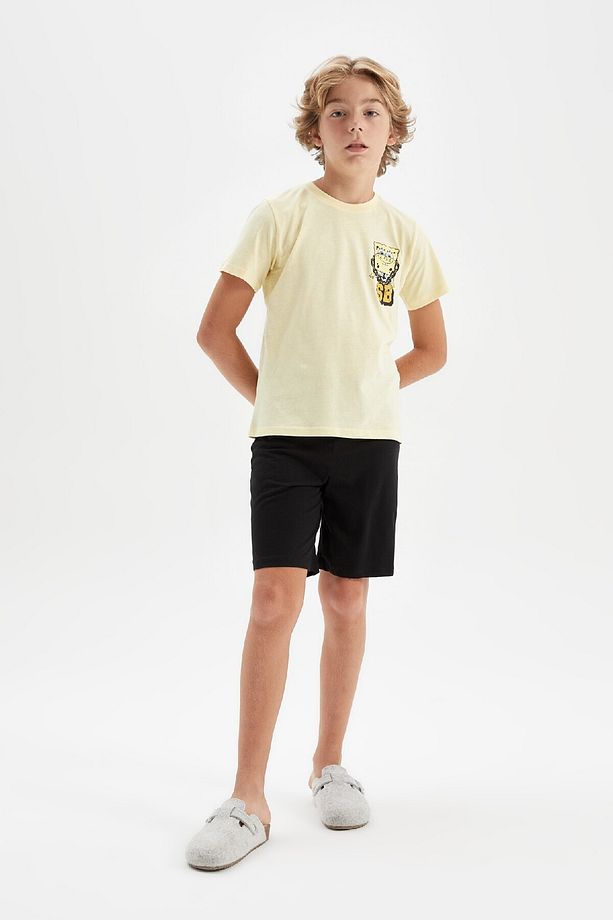 Erkek Çocuk Spongebob Pijama Takımı Bisiklet Yaka Kısa Kollu Üst Şort C2845a824sm - 2