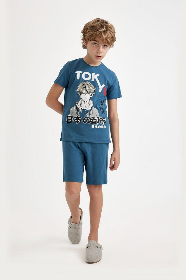 Erkek Çocuk Pijama Takımı Baskılı Kısa Kollu Üst Şort C2783a824sm - 4