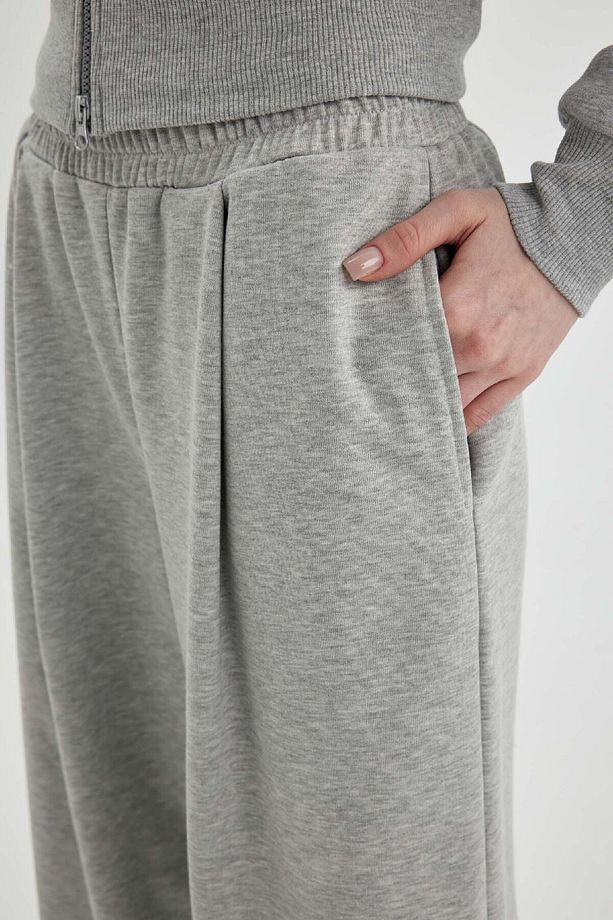 Coool Wide Leg Geniş Bol Paça Eşofman Altı Beli Lastikli Cepli Basic Düz C3206ax24sp - 6