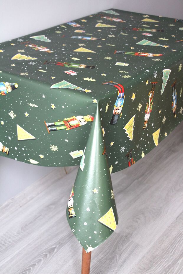 Fiber Wipeable Pvc Oilcloth Tablecloth 1201-2Admschri̇stmas