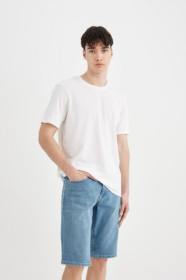 Slim Fit Dar Kesim Jean Bermuda Şort C2692ax24sm - 3