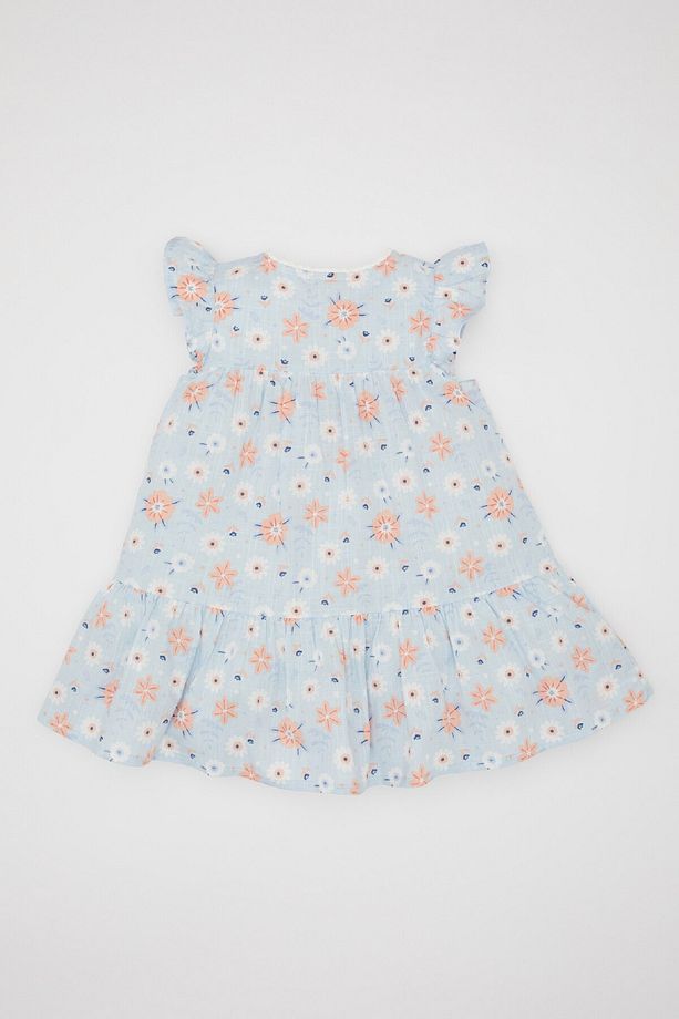Kız Bebek Çiçekli Kolsuz Poplin Elbise C2413a524sm - 5