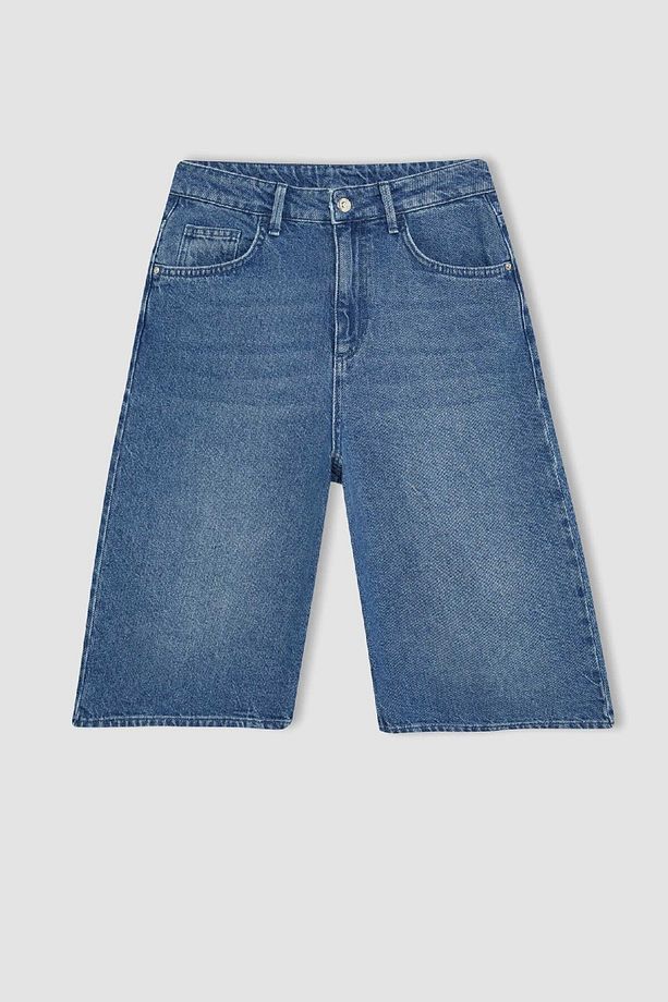 Yüksek Bel Bermuda Jean Şort C4111ax24sp - 8
