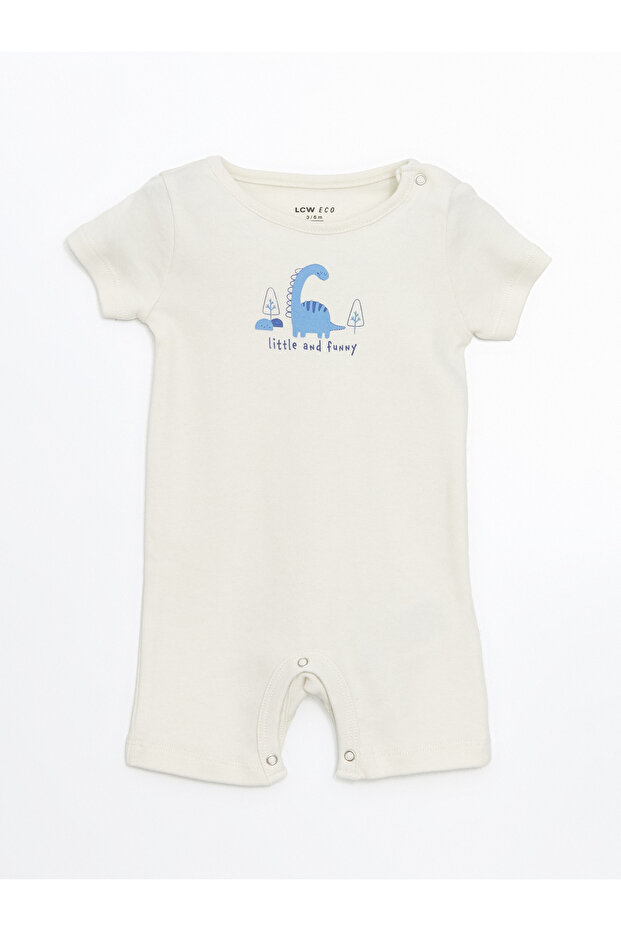 Crew Neck Printed Baby Boy Jumpsuit