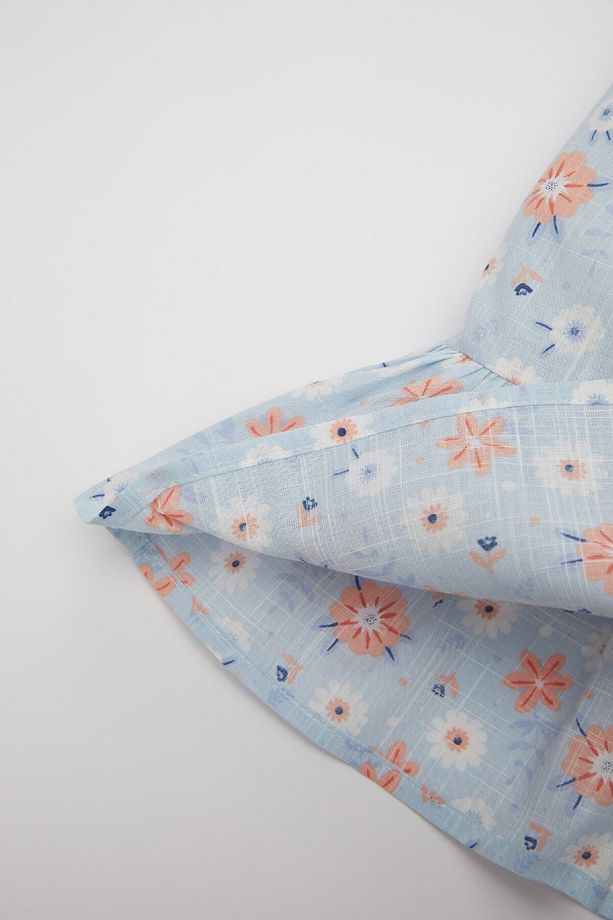 Kız Bebek Çiçekli Kolsuz Poplin Elbise C2413a524sm - 4