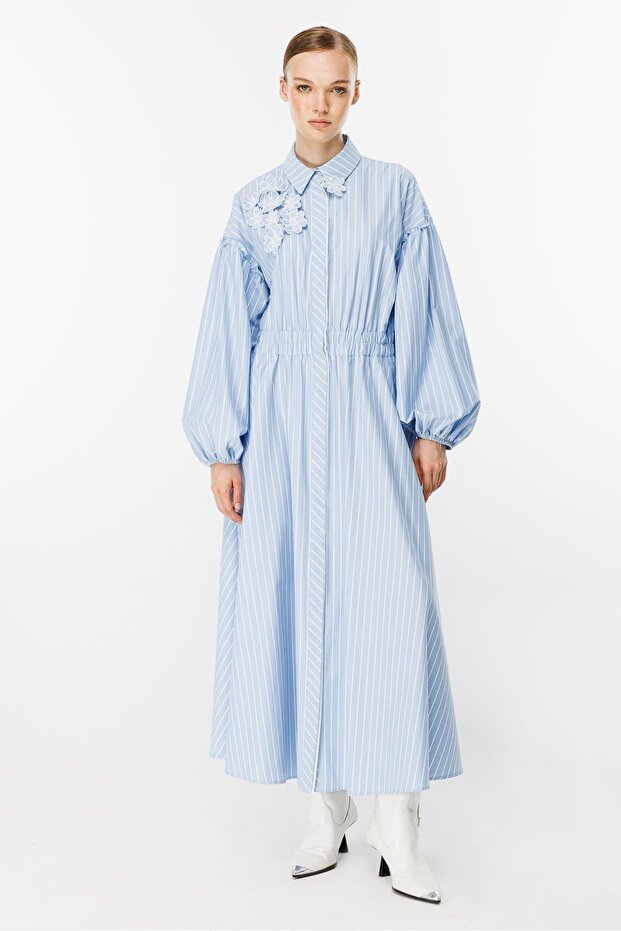 Elbise Mavi Kalın Çizgili - 1