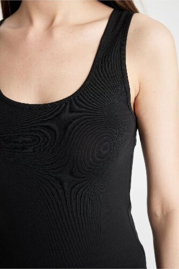 Regular Fit Pamuklu Basic Düz Siyah Iç Atlet-fall In Love R9041az24au - 5