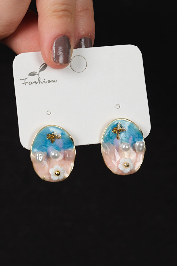 KADIN MİNELİ ÇELİK KÜPE - 1