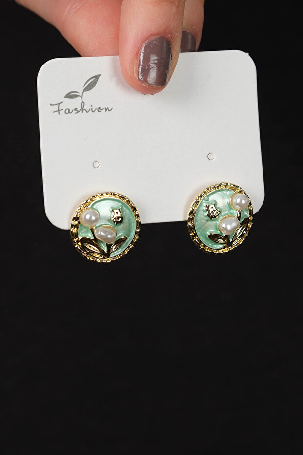 KADIN MİNELİ ÇELİK KÜPE - 1