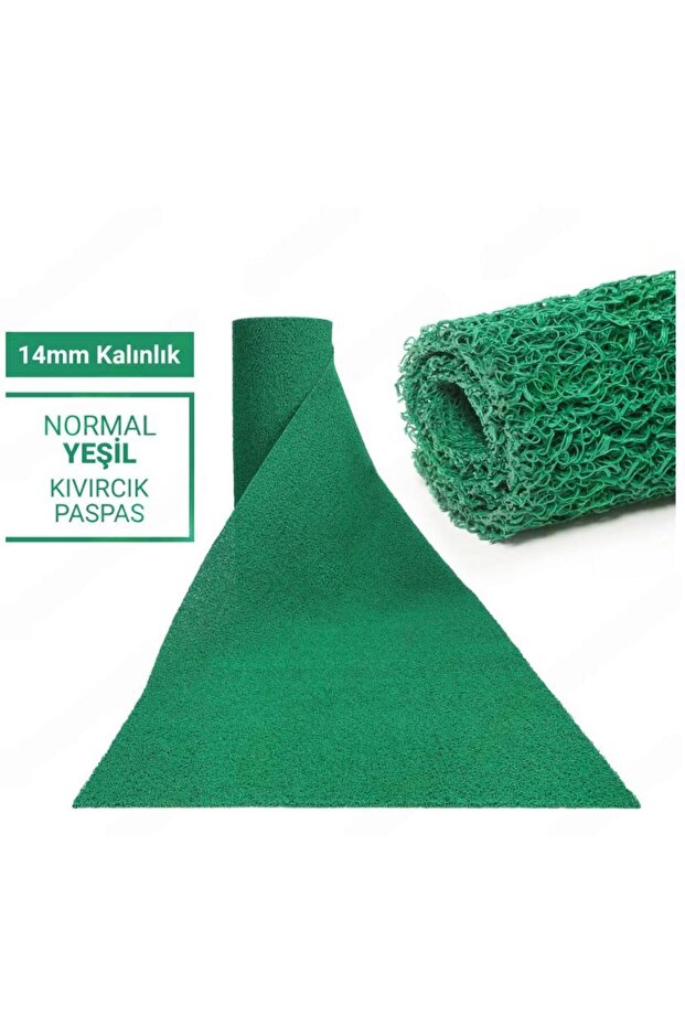 Green Curly Mat-Hali with Non-Slip Route Lydia 14mm