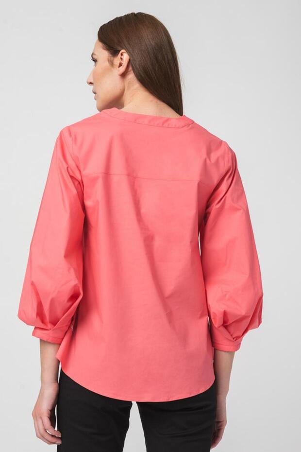 Bluză elegantă din bumbac cu mânecă lungă - 3