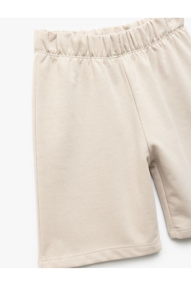 Pamuklu Beli Lastikli Basic Şort - 3