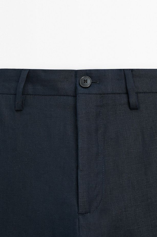 %100 keten regular fit pantolon - 6