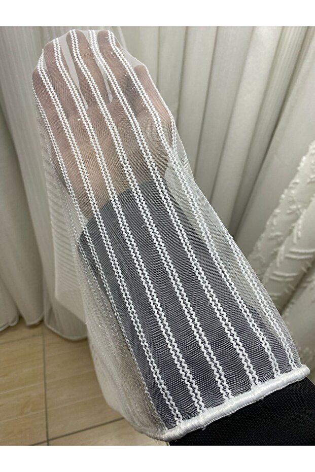Taçhome Mother of Pearl Glitter Chain Tulle Curtain