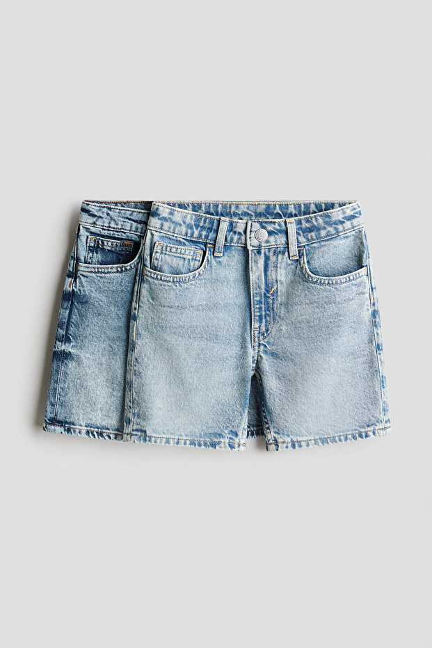 2'li Pamuklu Kot Şort - 1