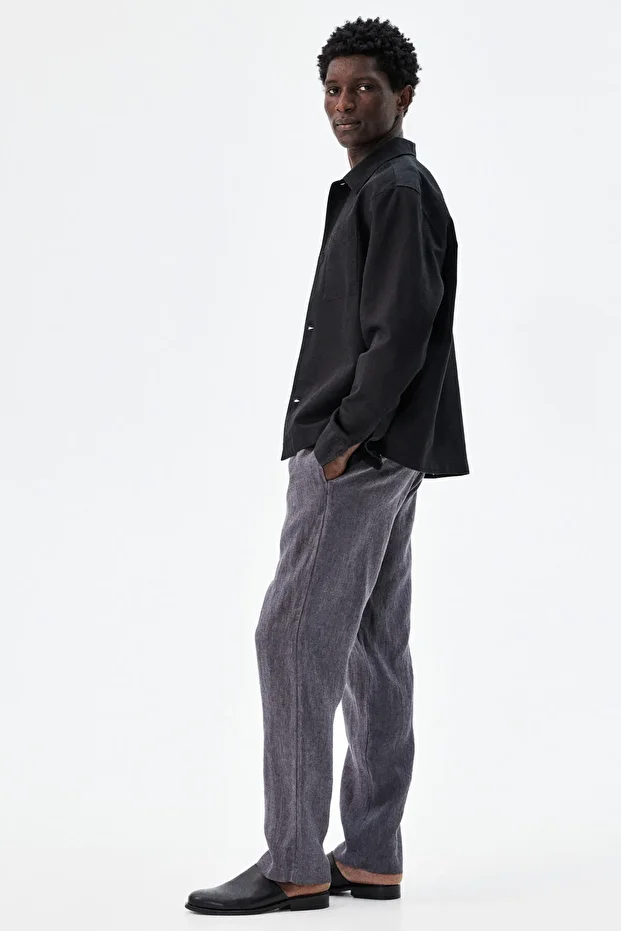 Keten Pantolon Regular Fit - 5