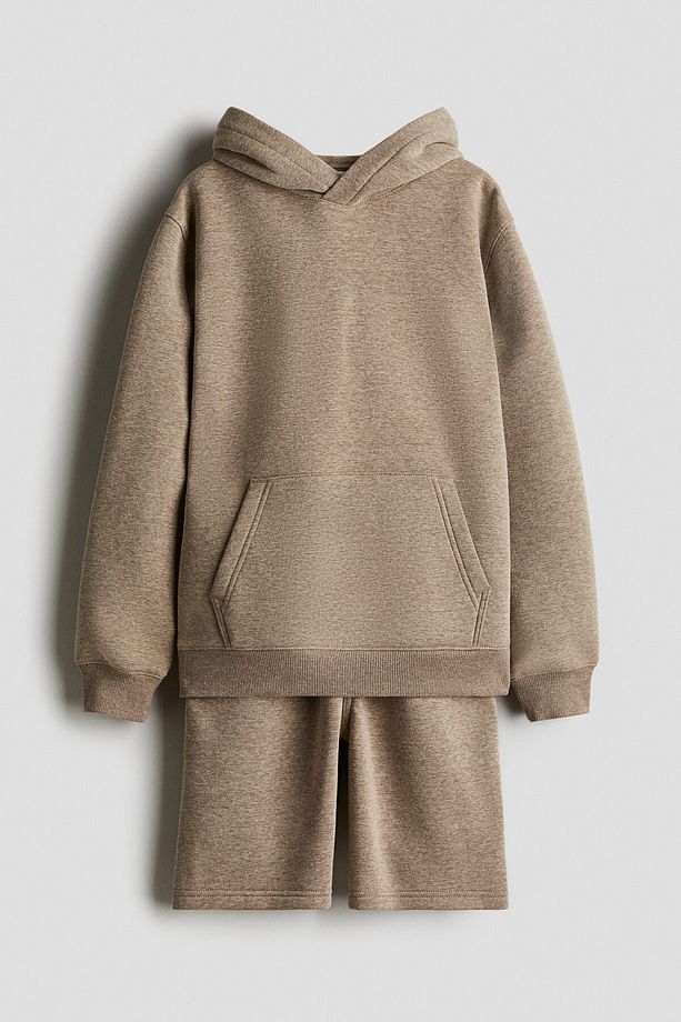 2 Parçalı Kapüşonlu Üst ve Sweatshirt Şort Set - 3