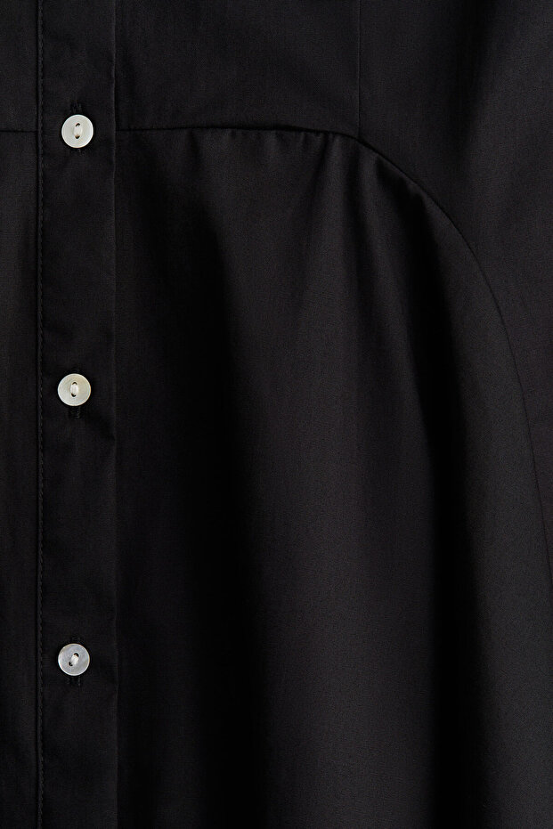 Önü Düğmeli Pamuklu Elbise - 5