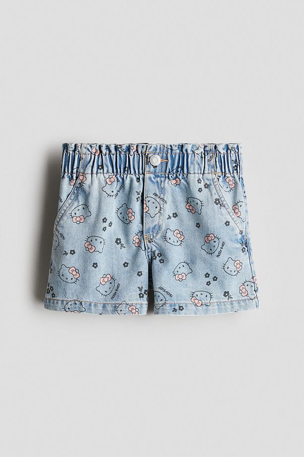 Loose Fit Kot Şort - 4
