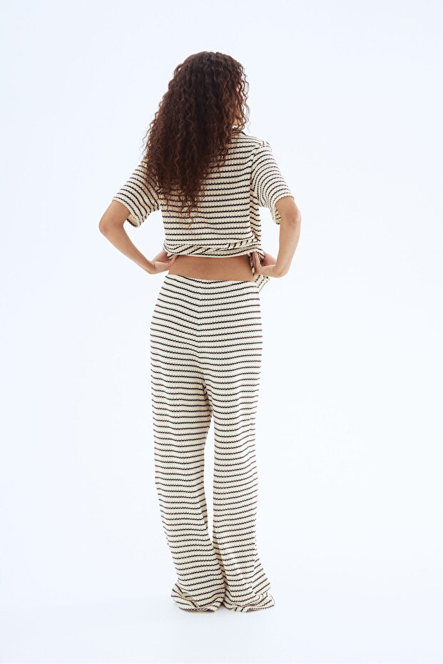 Tekstüre Triko Pantolon - 3