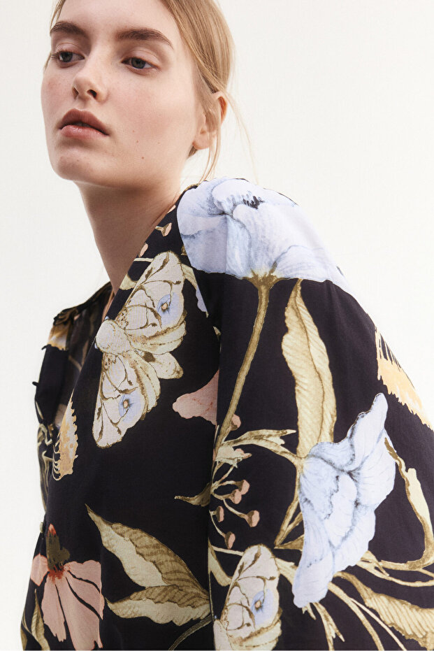 Bant Yakalı Bluz - 2