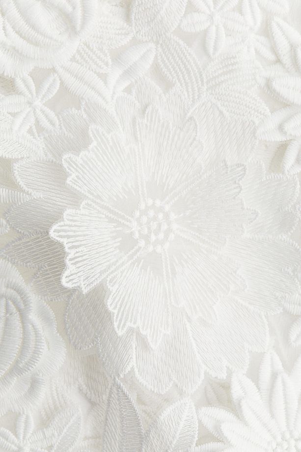 Çiçek Aplikeli Dantel Elbise - 6