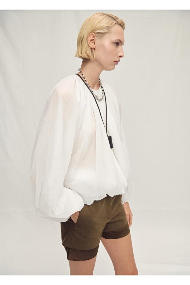 Shirring Semi-Transparent Jacket - 7