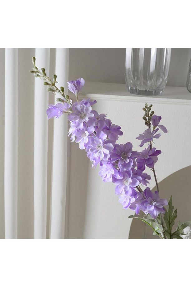 Yapay Çiçek Lila Sümbül Tek Dal Tomurcuklu 85*15cm Kumaş Çiçek Uzun Dal - 8