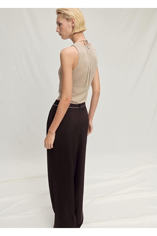 Kontrast dokuma bluz - 4