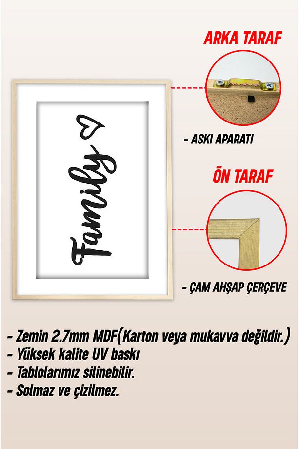 Ahşap Çerçeveli Mdf Tek Tablo (KENDİ TABLO SETİNİZİ OLUŞTURACAĞINIZ LİSTE) - 4