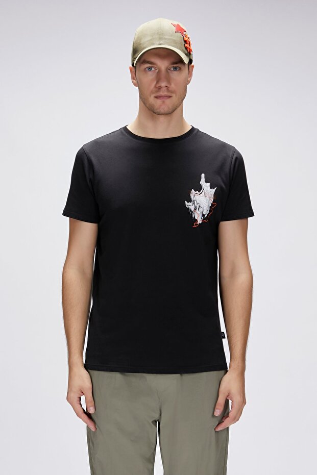 Men's Black Gerald T-Shirt Tshirt 25.01.07.031-C01