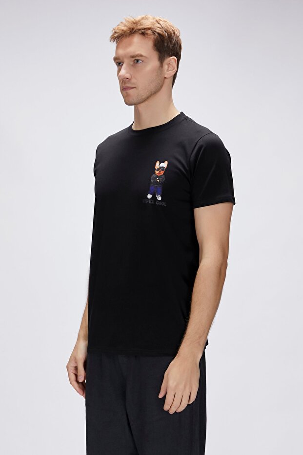 Hyper Siyah Erkek Baskılı Tişört - 3