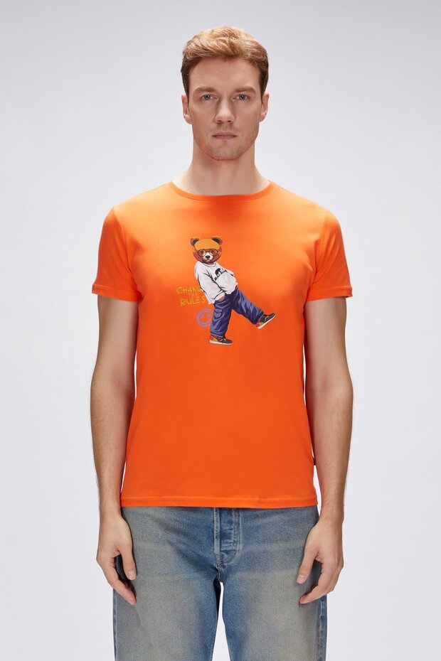 تي شيرت مطبوع للرجال من Nash Orange