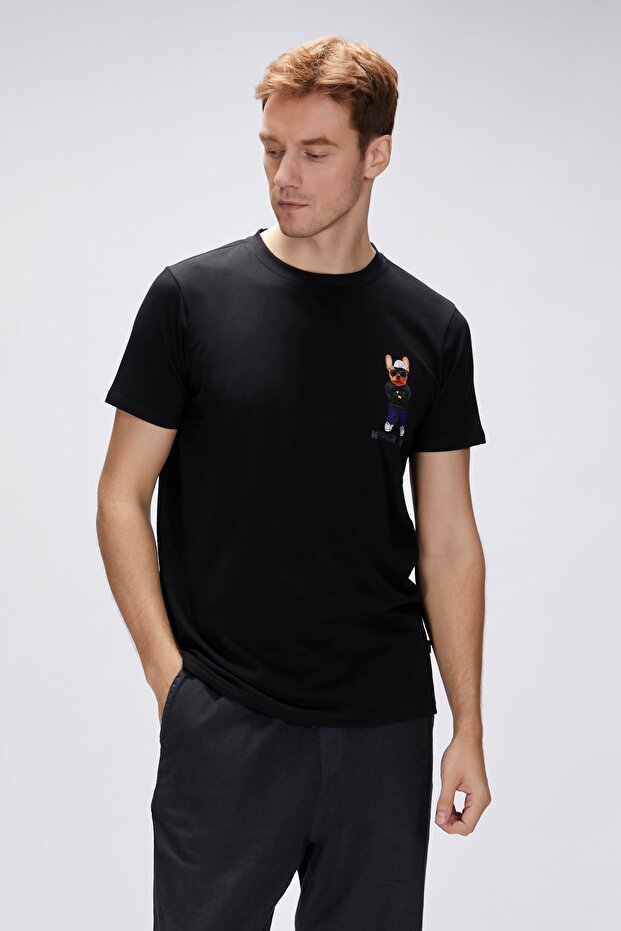 Hyper Siyah Erkek Baskılı Tişört - 5