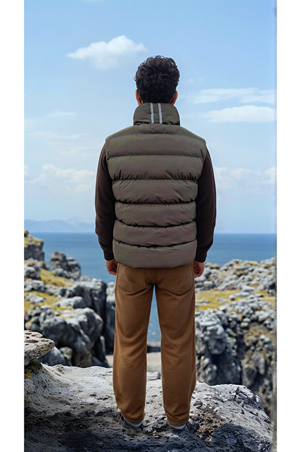 Lifeguard Jacket Matco ( Haki Yeşil yelek unisex kalıp çıt çıtlı iç ve dış cepler kalın kışlık ) - 6