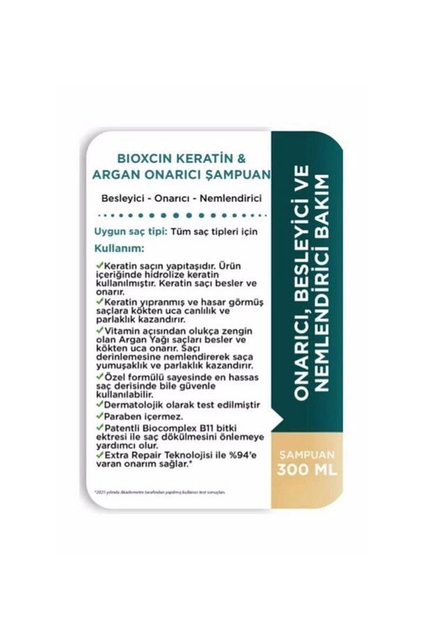 Keratin & Argan Onarıcı Şampuan300 Ml + Kertin Argan Saç Bakım Yağı - 8