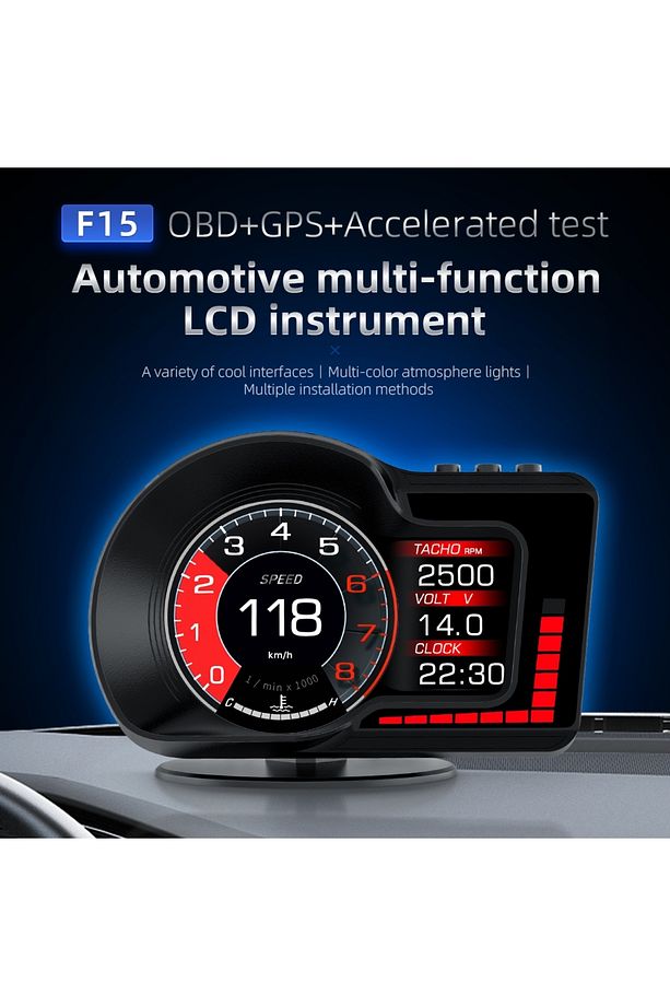 F15 HUD OBD Gelişmiş Fonksiyonlu Araç Veri Ekranı Head Up Display - 4