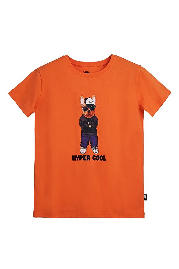 Hyper Bear Turuncu Baskılı Çocuk Tişört - 1