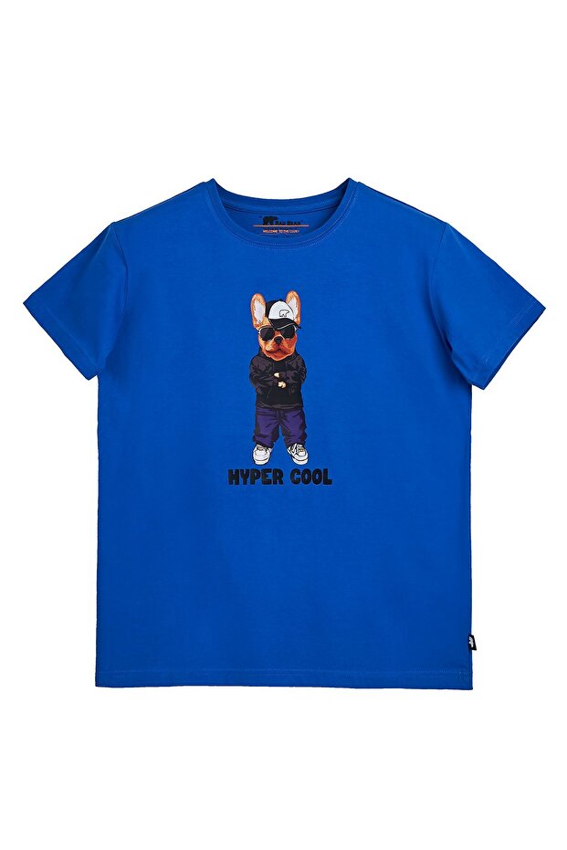 Hyper Bear Cobalt Blue Printed Children's T-Shirt