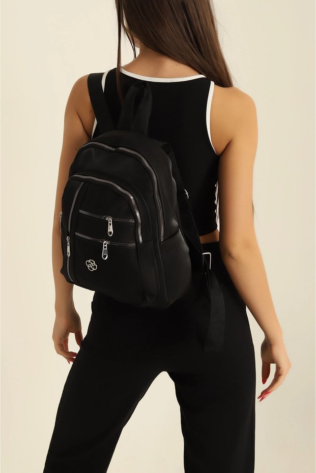 Satin Stylish Daily Trend Suggestion Women's Backpack with Lots of Eyelets