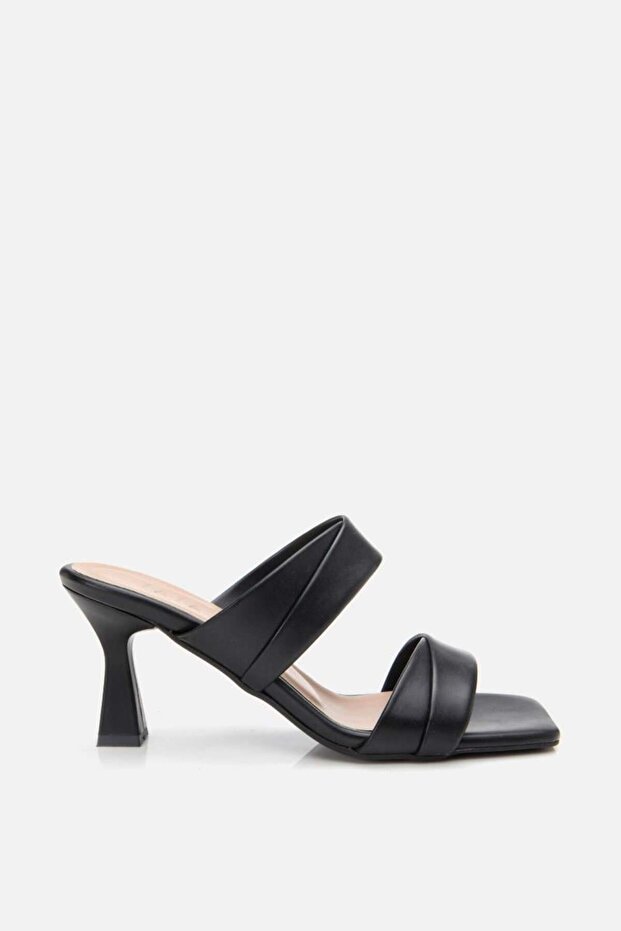 Women's Black Heeled Slippers
