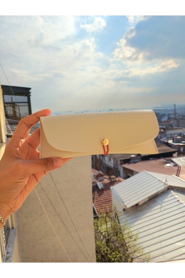 Beige Glasses Case with Red String - 3